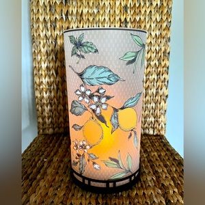 Glass Floral Candle Hurricane Holder